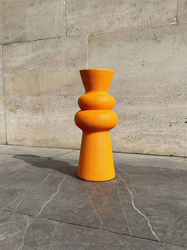 HANDMADE NATURAL CERAMIC ORANGE LARGE VASE