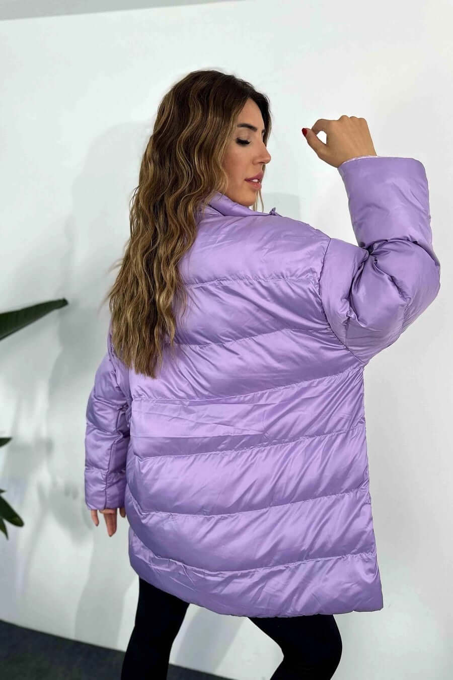 Quilted Short Puffer Jacket - Lilac