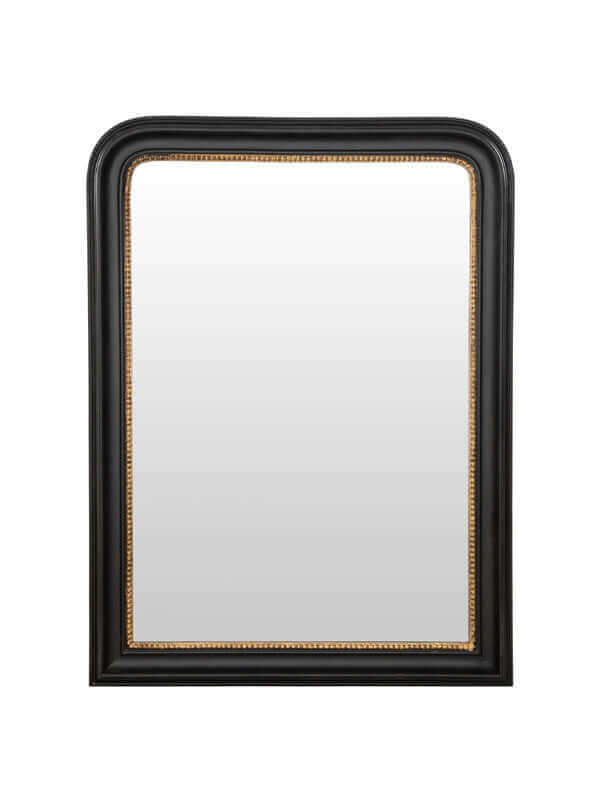 Black Painted Wood Wall Mirror