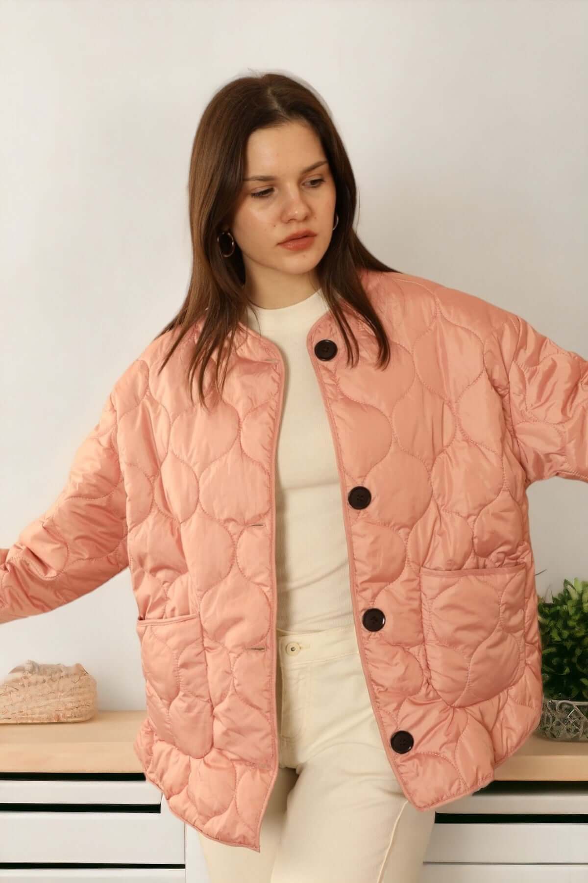 Reversible Quilted Jacket - Powder/Mint