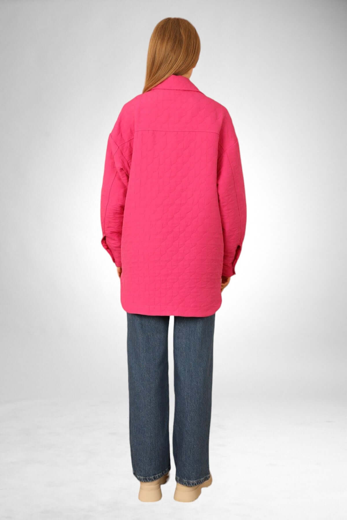 Quilted Oversize Shirt - Fuschia