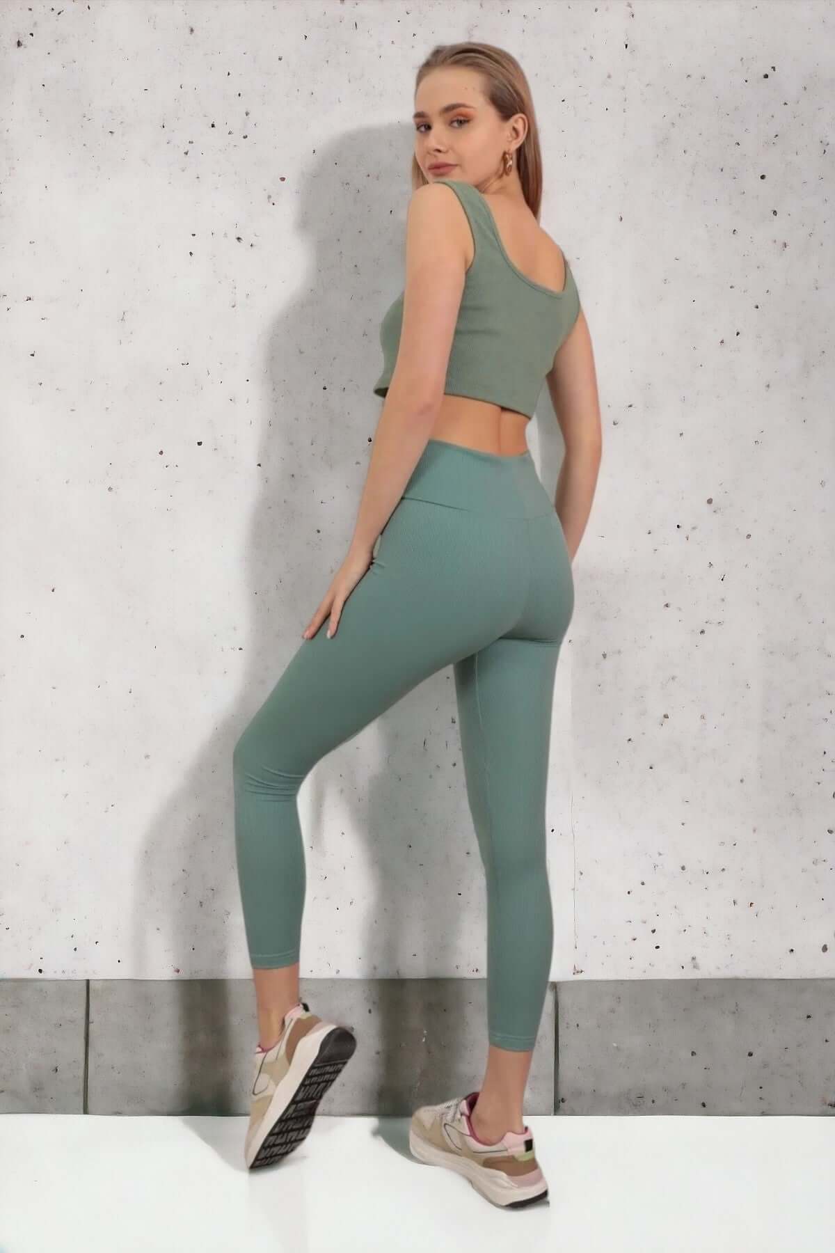 Compressive Comfort Ankle-Length Leggings - Mint