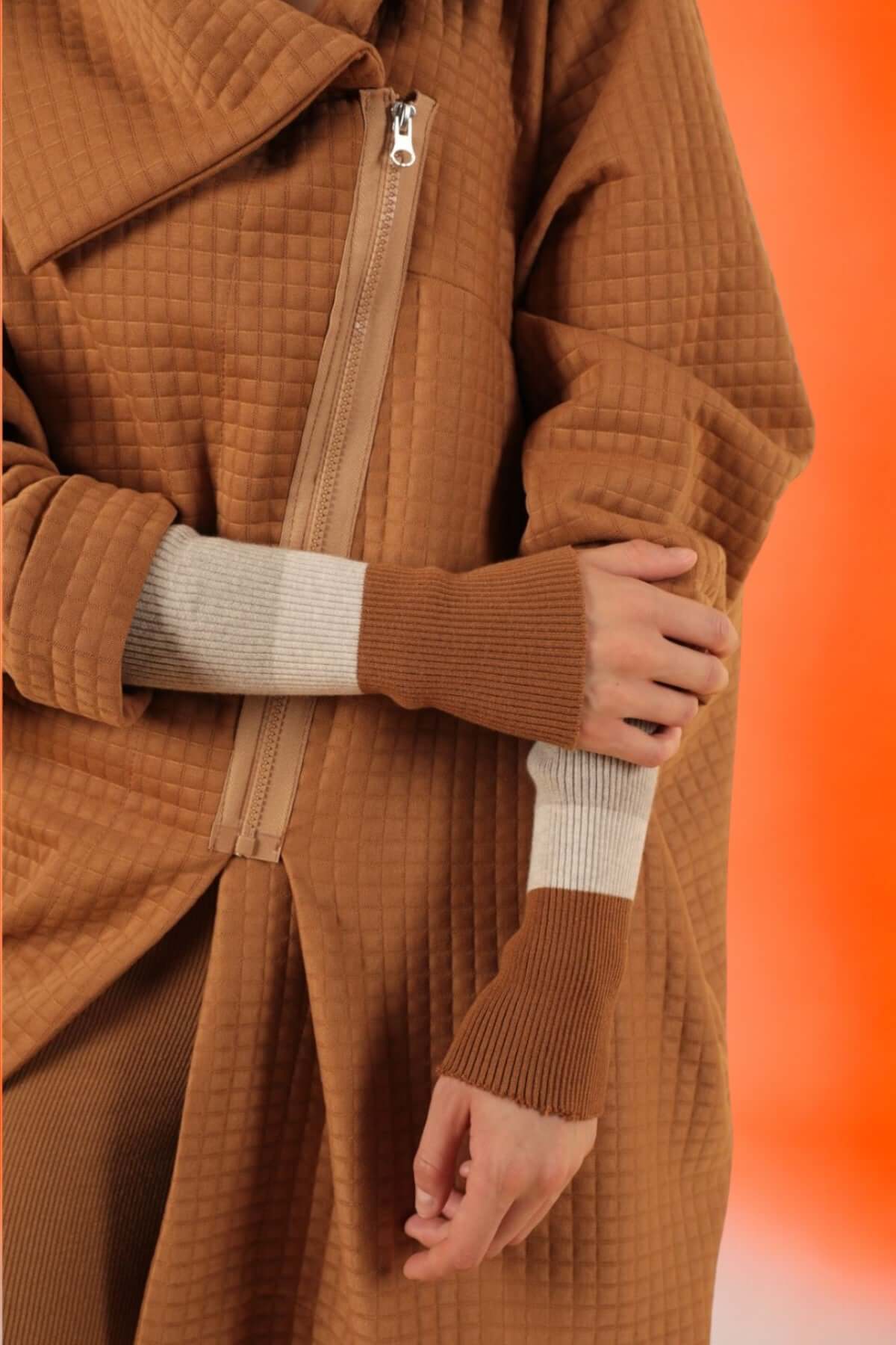 Oversize Petit Quilted Soft Jacket - Camel