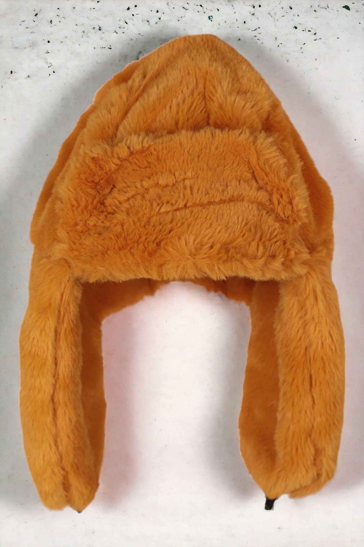 Faux-Fur Pilot Hat With Earflap - Mustard