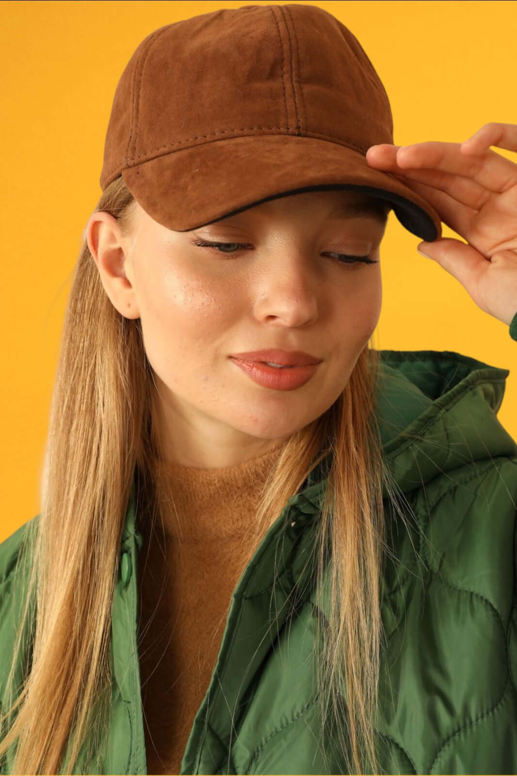 Suede Ball Cap-Coffee