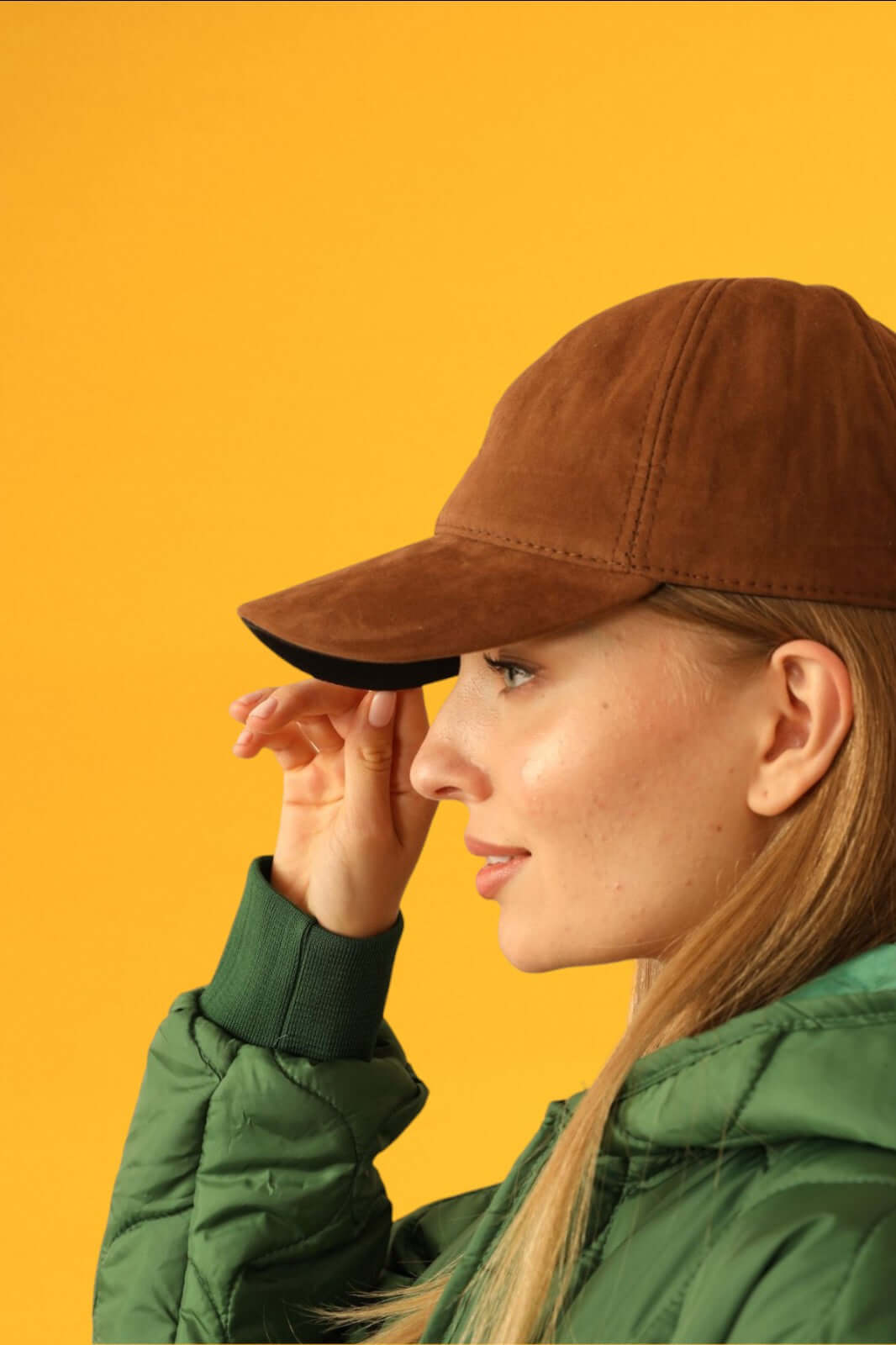 Suede Ball Cap-Coffee