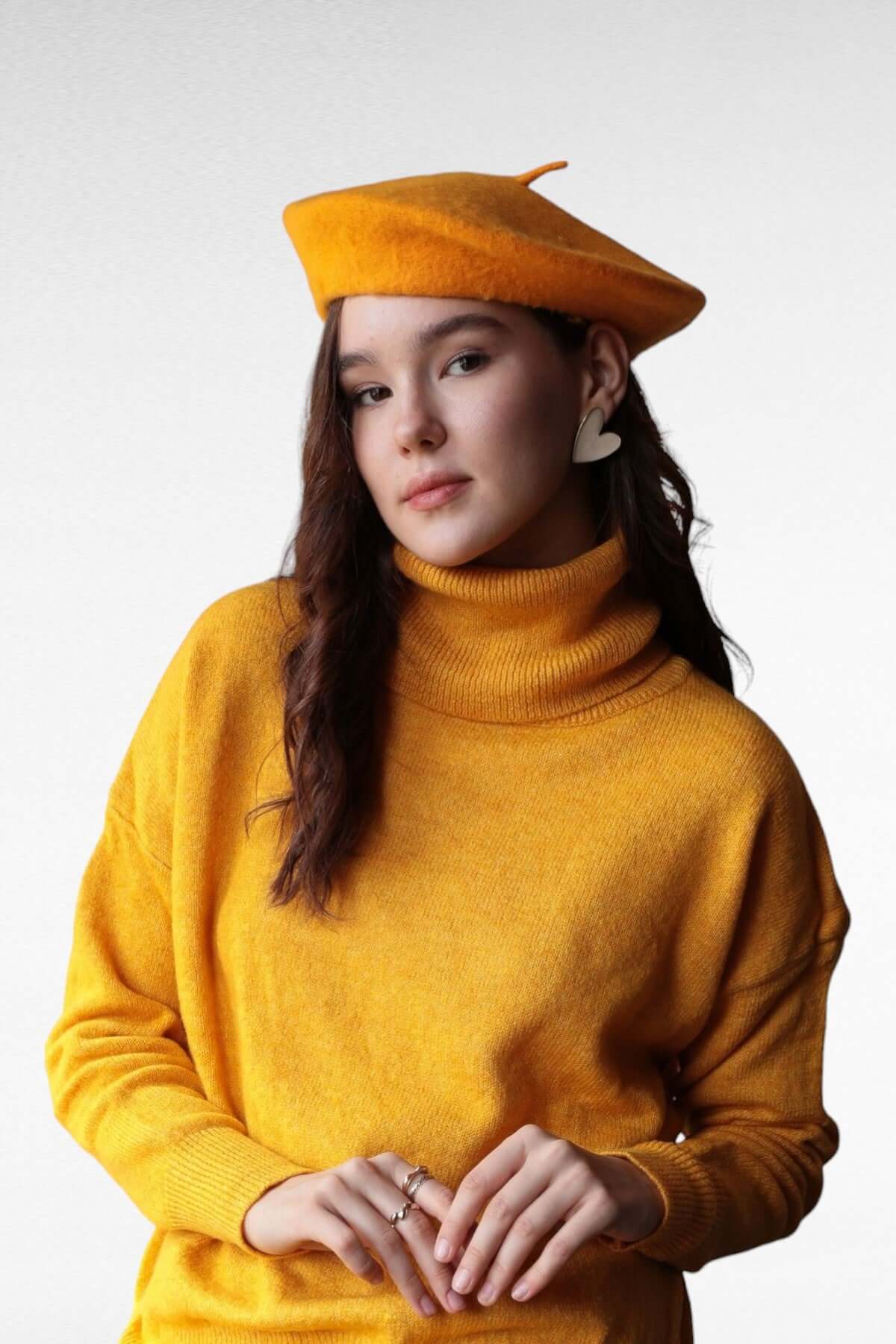 Wool Vintage French Beret - Orange