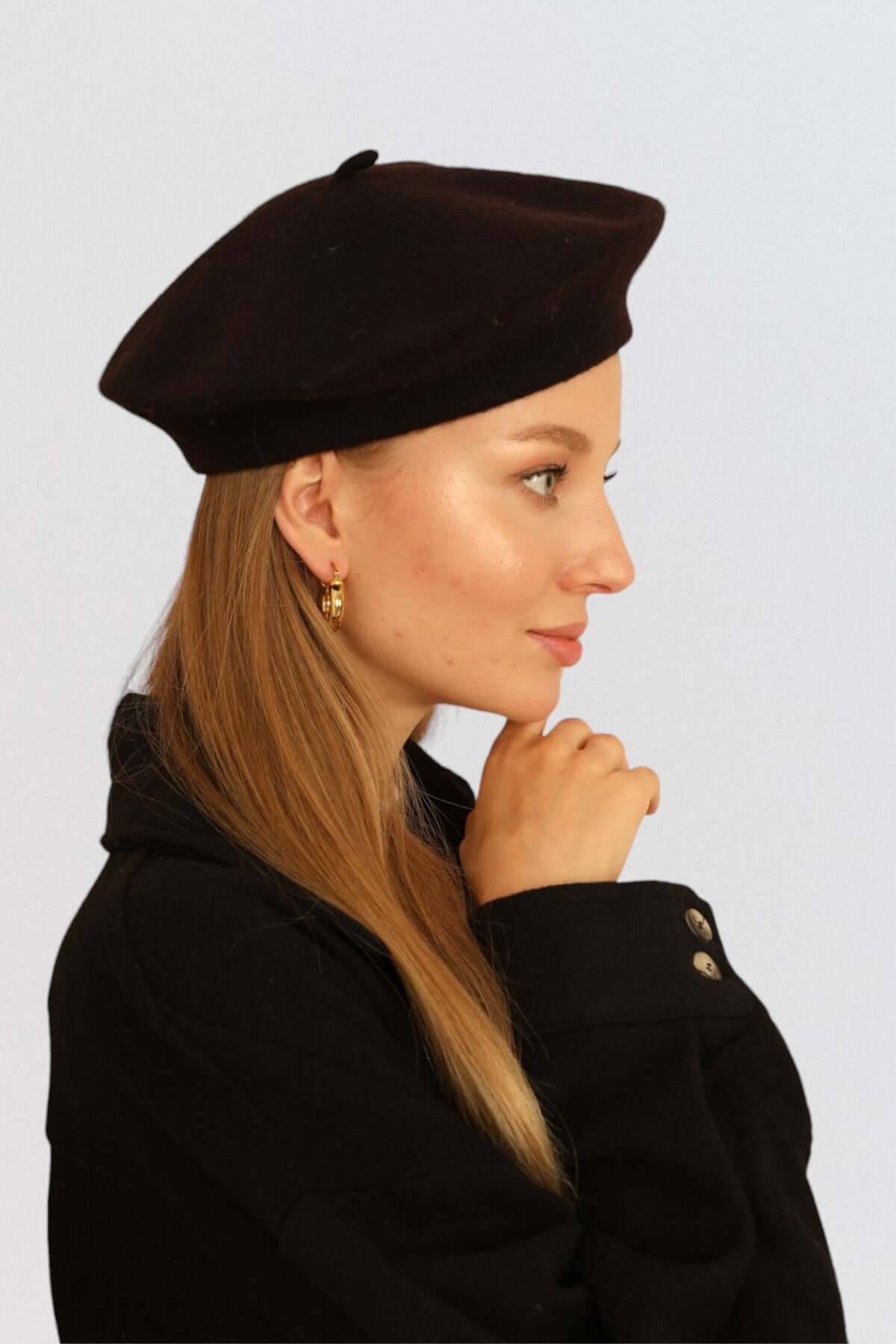 Wool Vintage French Beret - Black