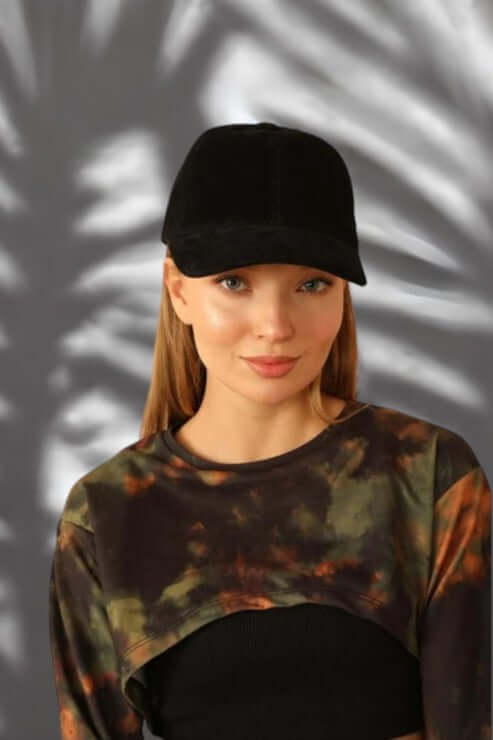 Suede Ball Cap - Black