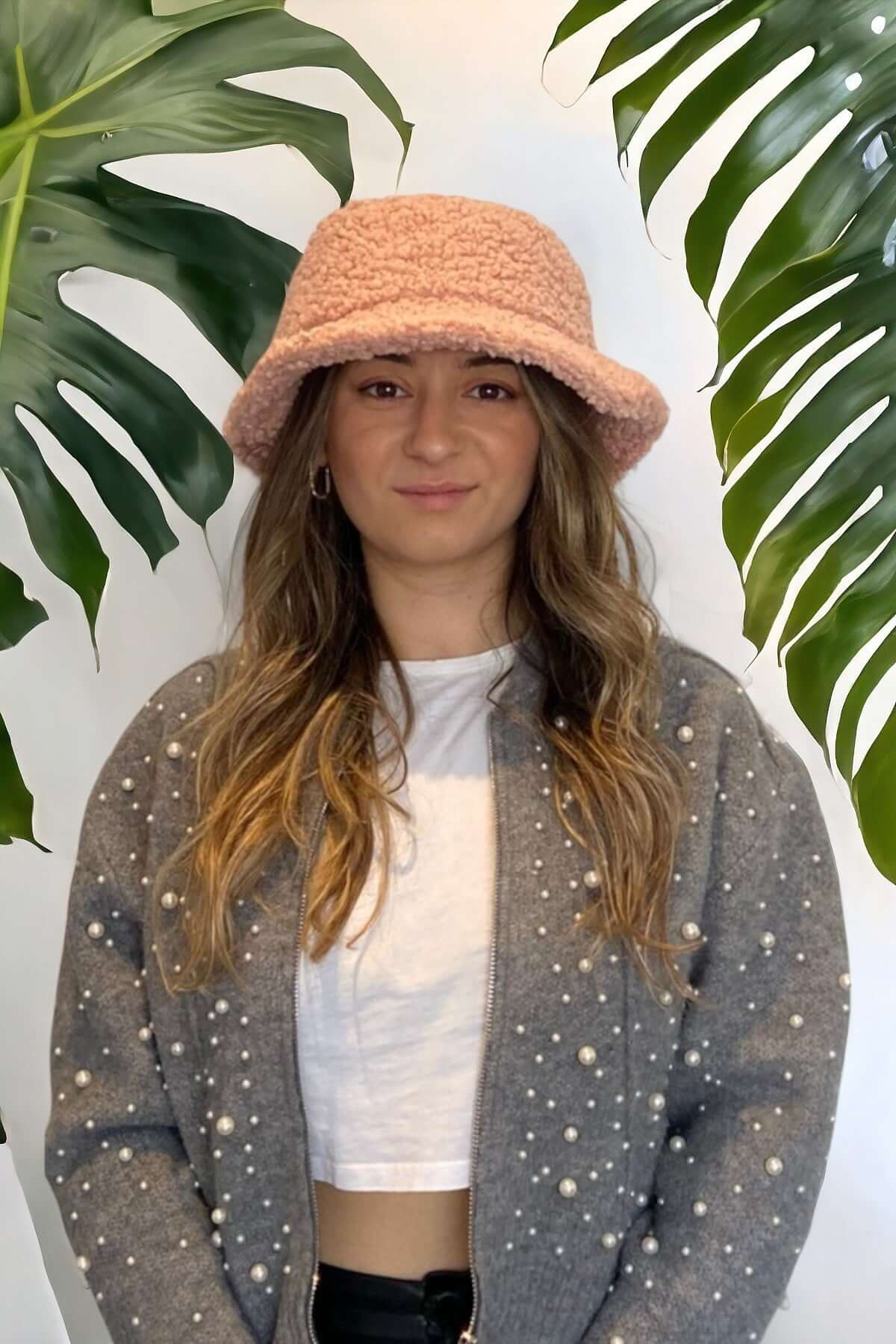 Teddy Bucket Hat-Pink