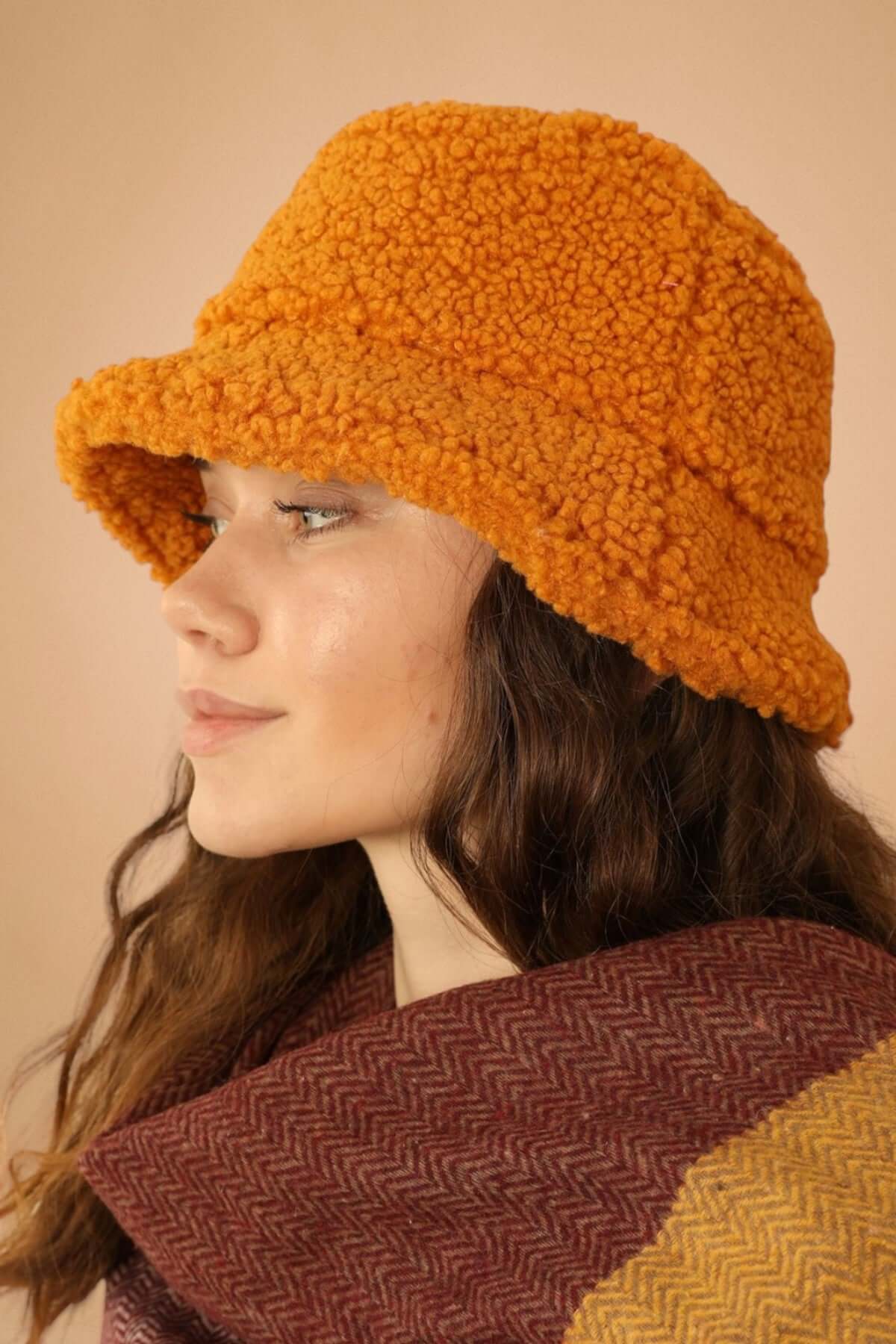 Teddy Bucket Hat-Saffron