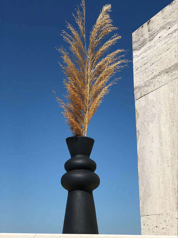 NATURAL CERAMIC BLACK LARGE VASE