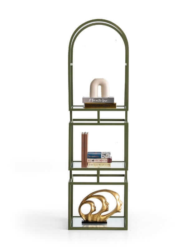 GREEN ARCHED BOOKSHELF