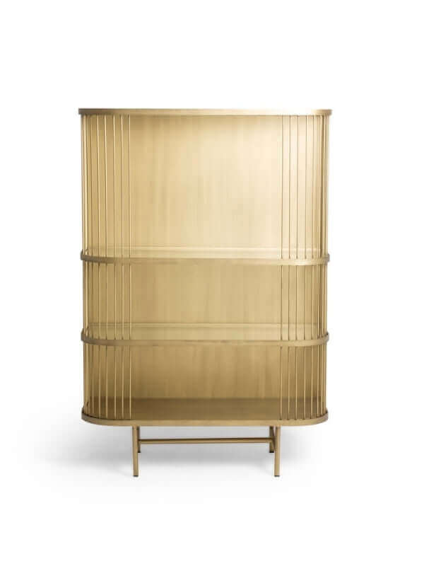 LAILA BRASS SHOWCASE WITH GLASS SHELVES