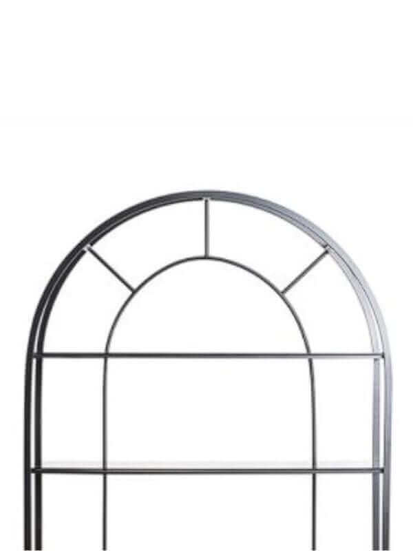 ROME BLACK STEEL BOOKSHELF WITH GLASS SHELVES