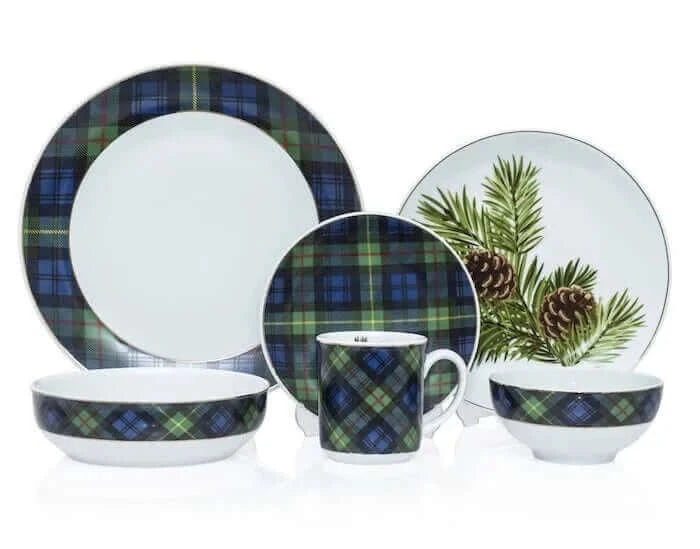 Christmas Tartan Plaid Porcelain Mug & Gift Box