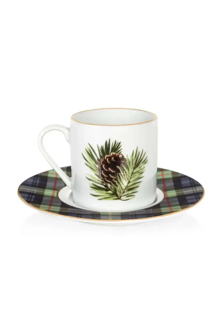 Christmas Tartan Plaid Coffee Cup Set of 2