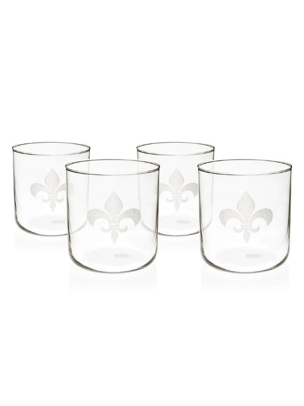 Fleur-de-lis Whiskey Glass