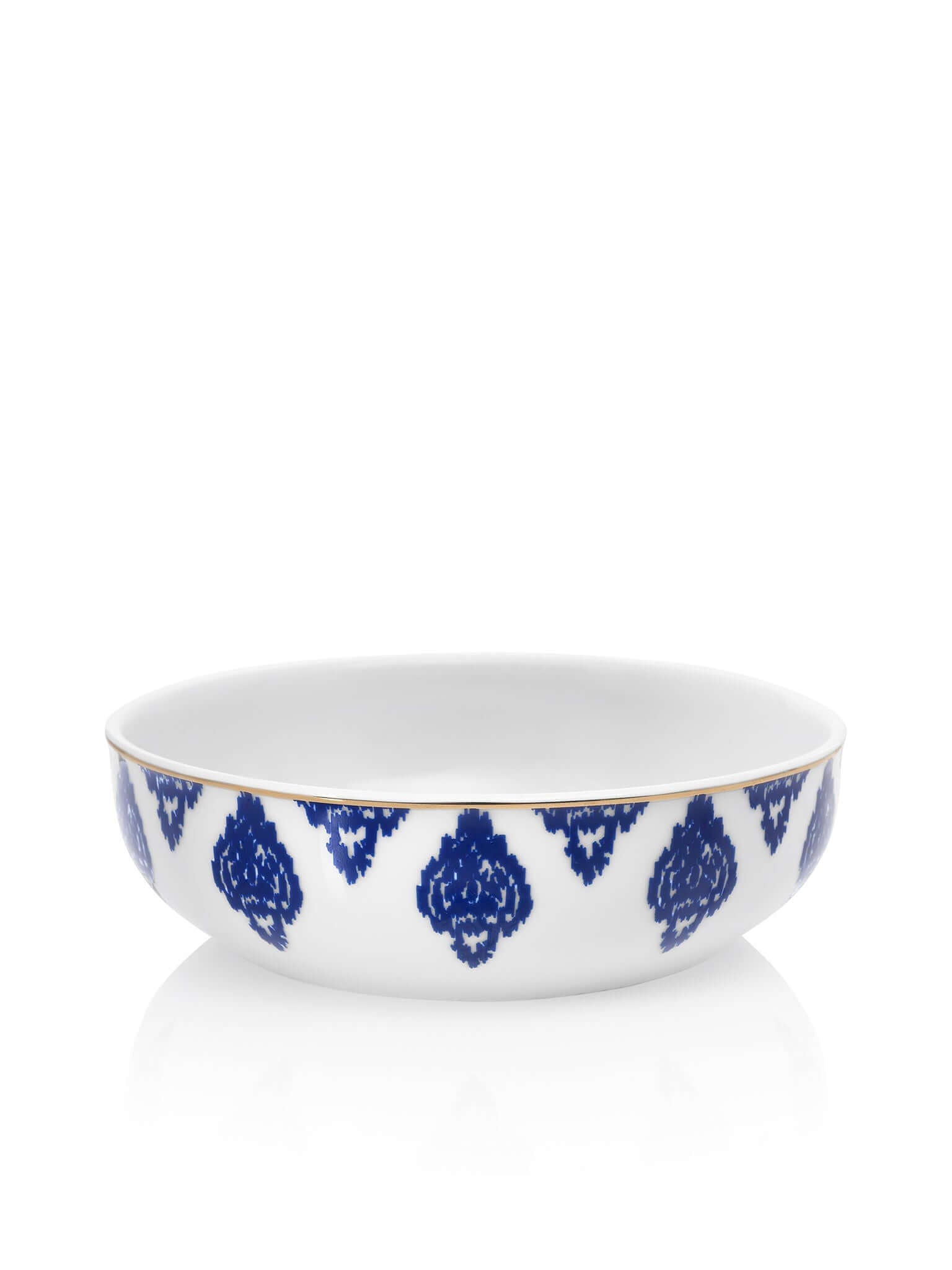 Blue White Ikat Dinner Bowl