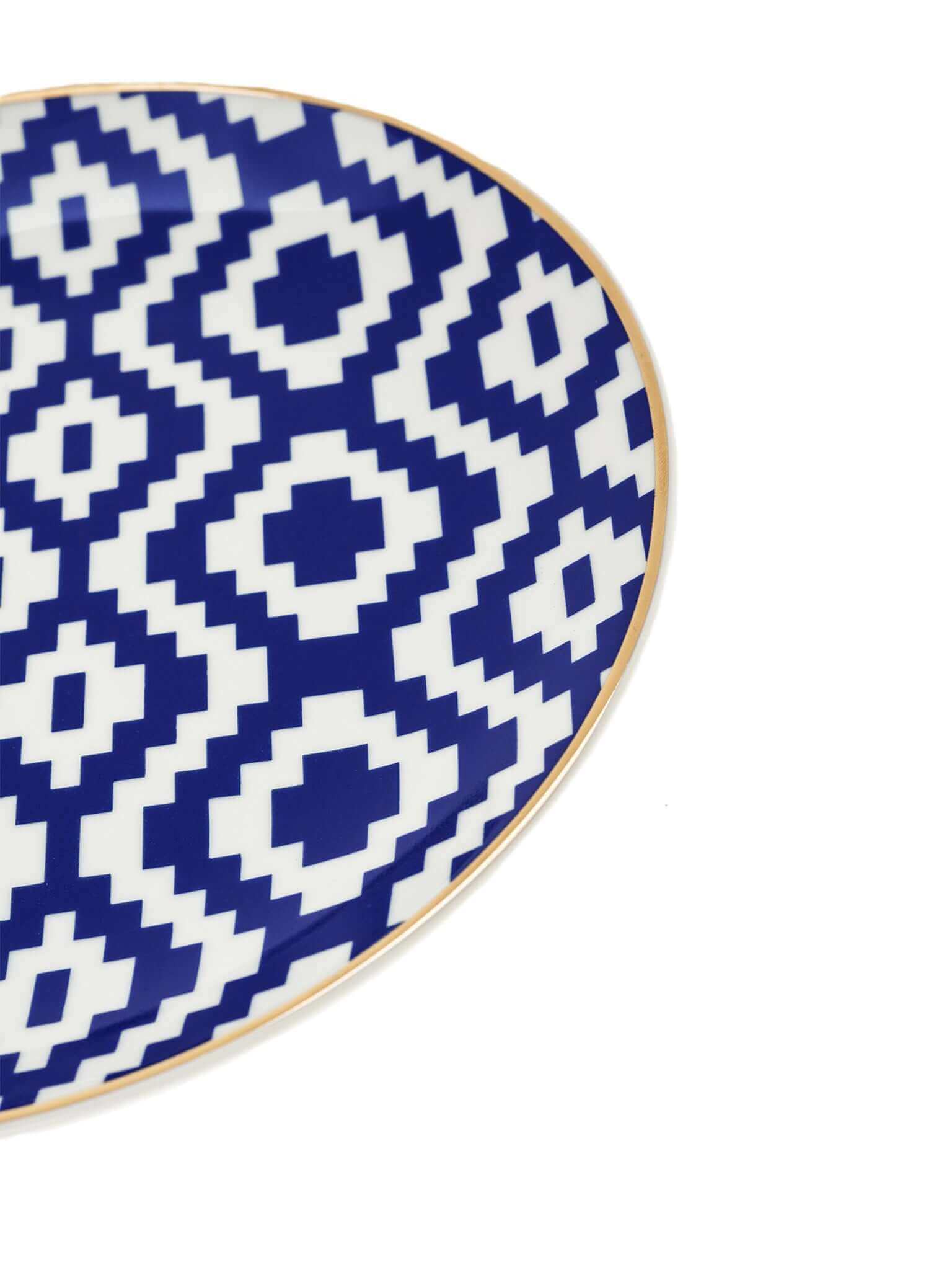 Blue White Manu Dinner Plate