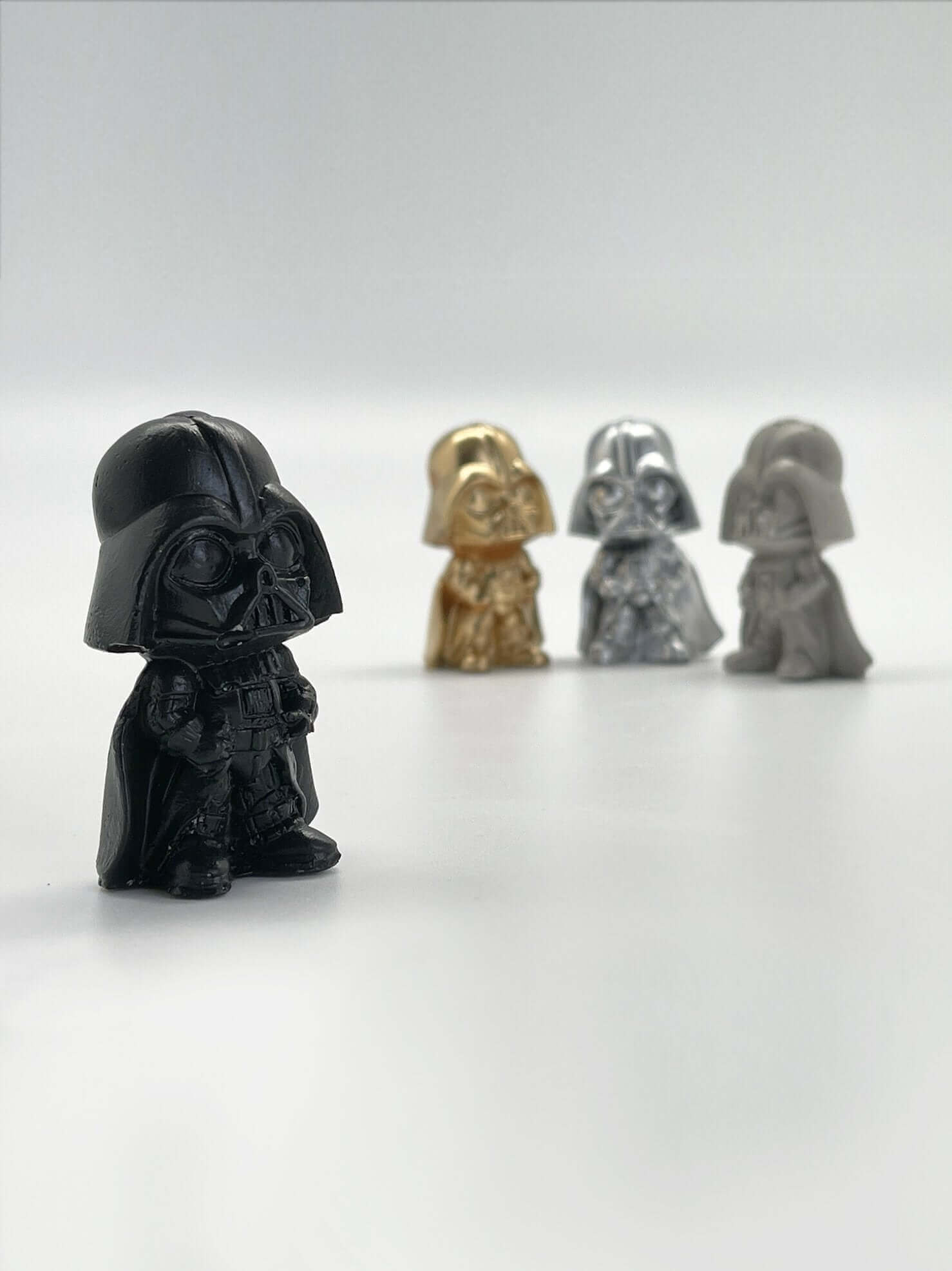 Black Painted Concrete Mini Darth Vader Sculpture - MottoBase