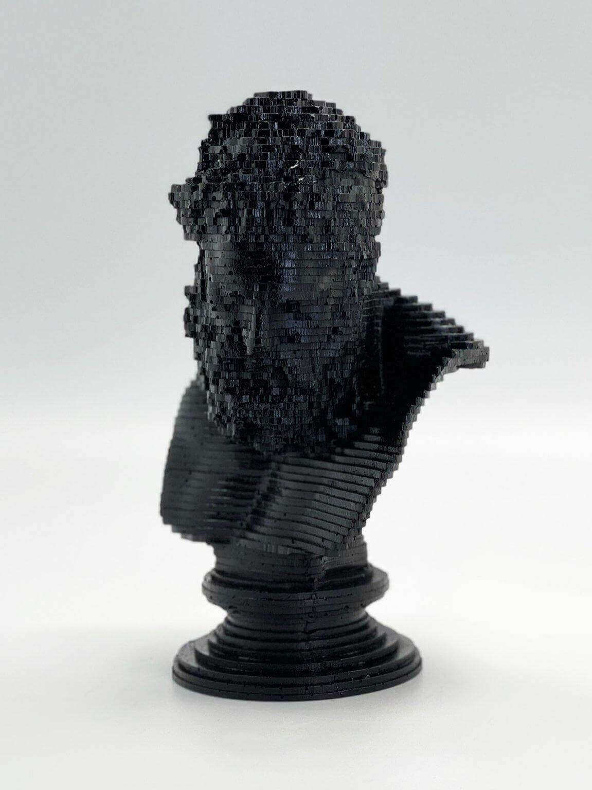 Black Painted Zeus Pop Art Sculpture Bust - MottoBase