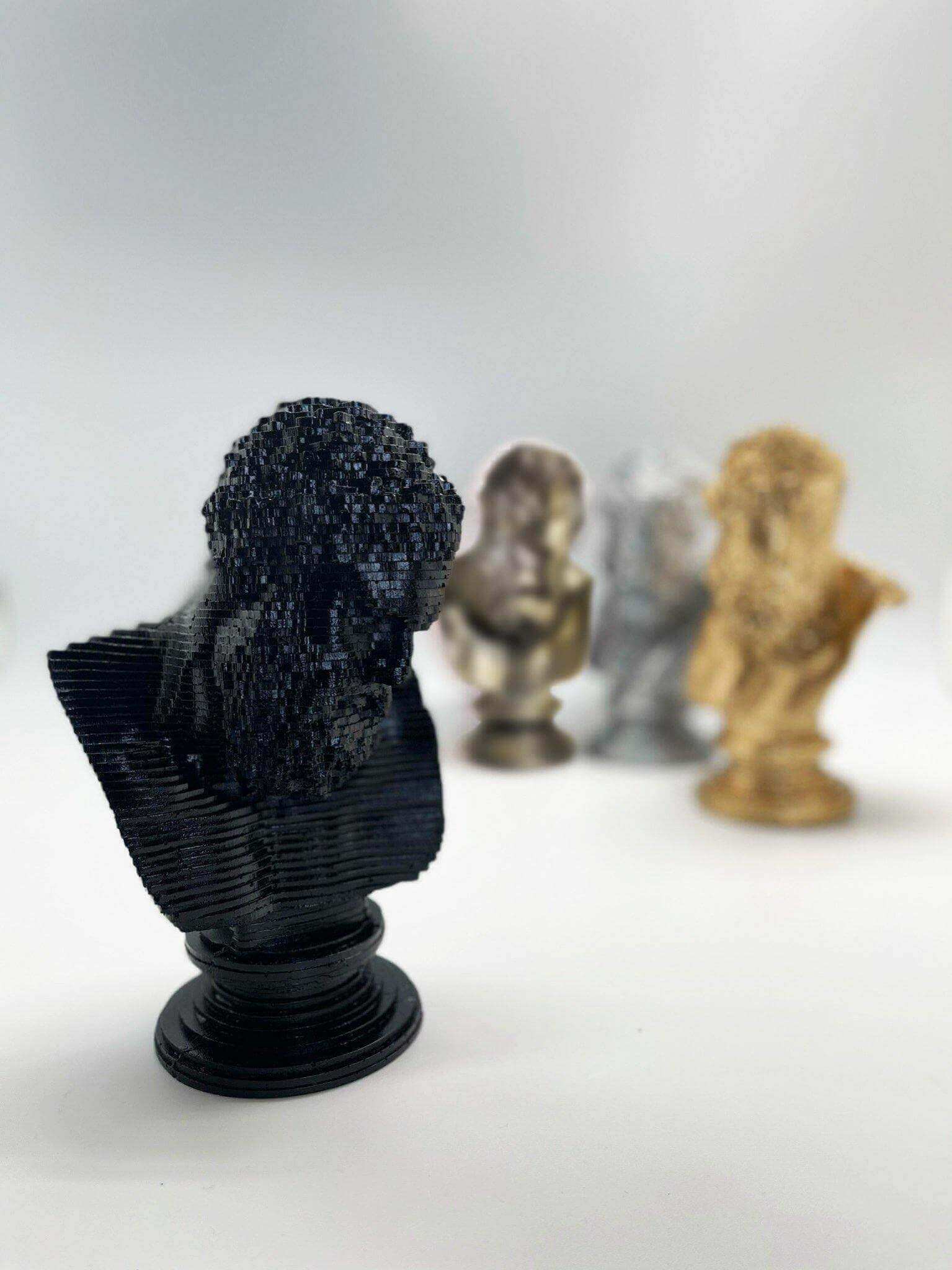 Black Painted Zeus Pop Art Sculpture Bust - MottoBase