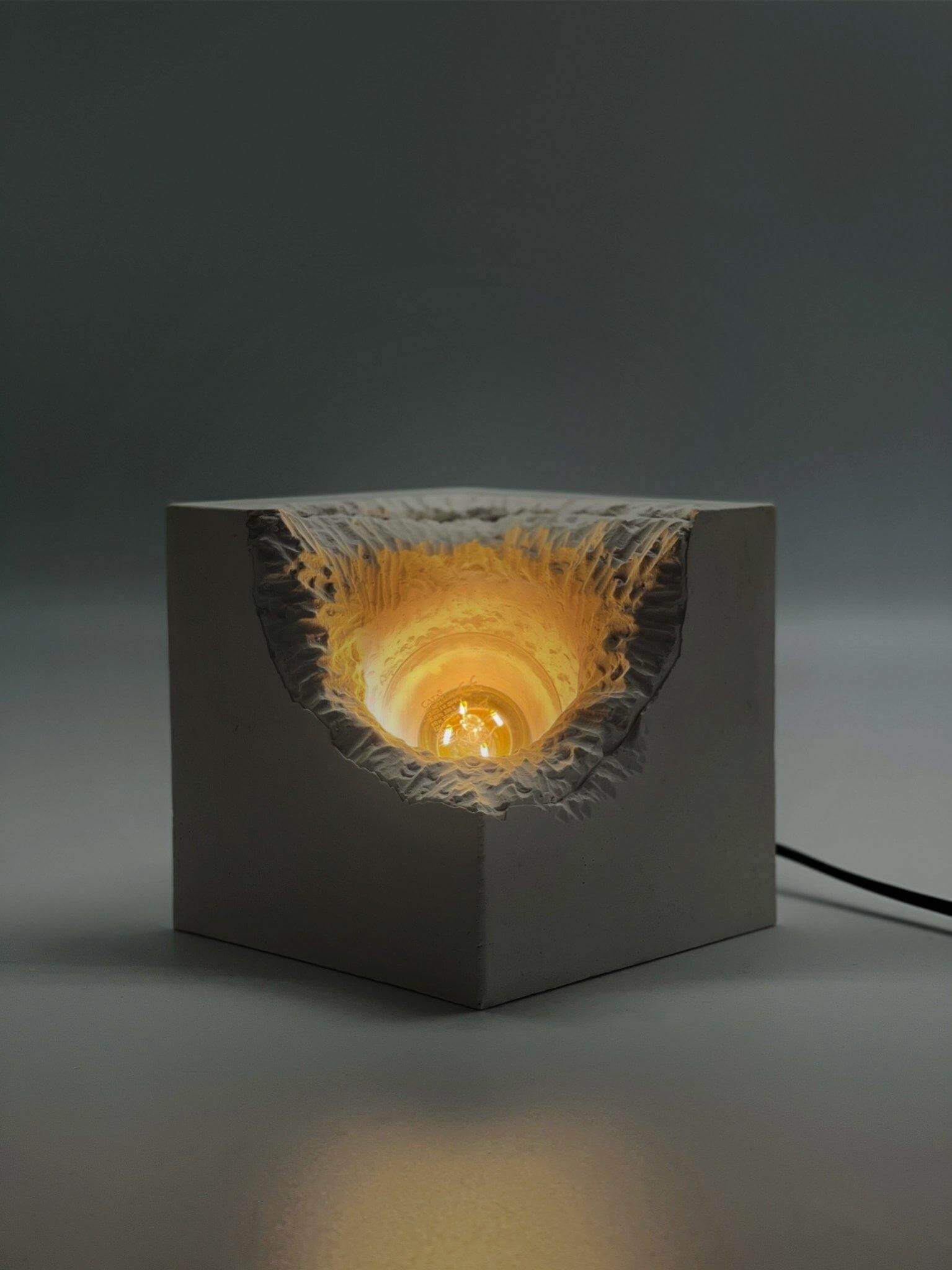 Motto Base | Concrete Cavern Sculpture Lamp