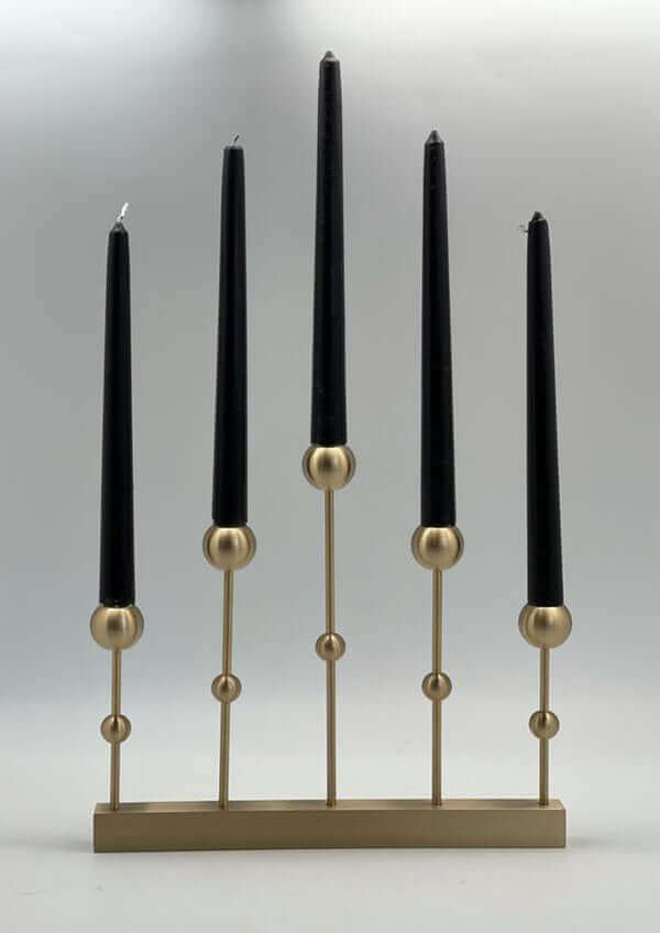 5 Piece Decorative Brass Candle Holder