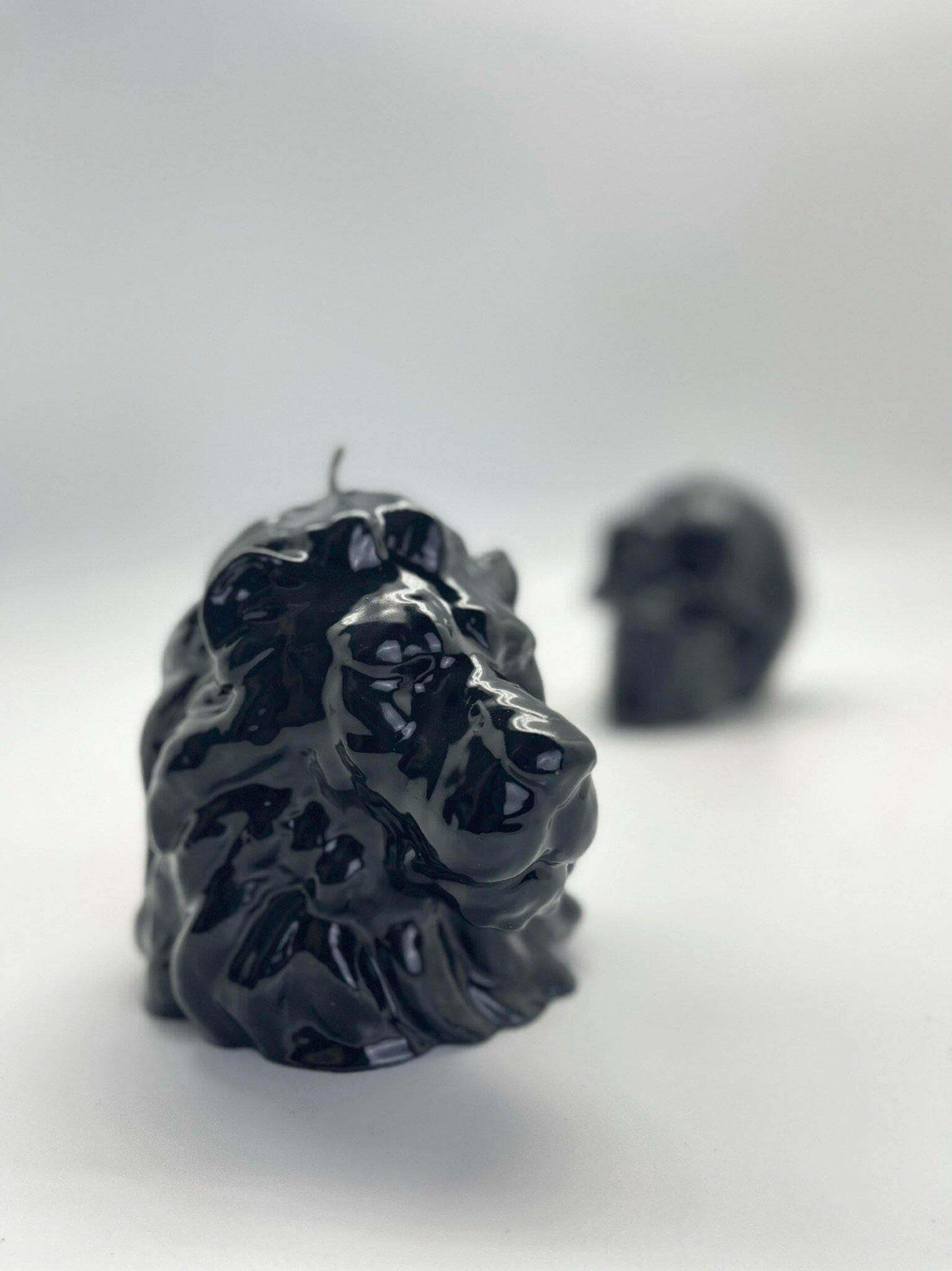 Glossy Black Lions Mane Candle - MottoBase