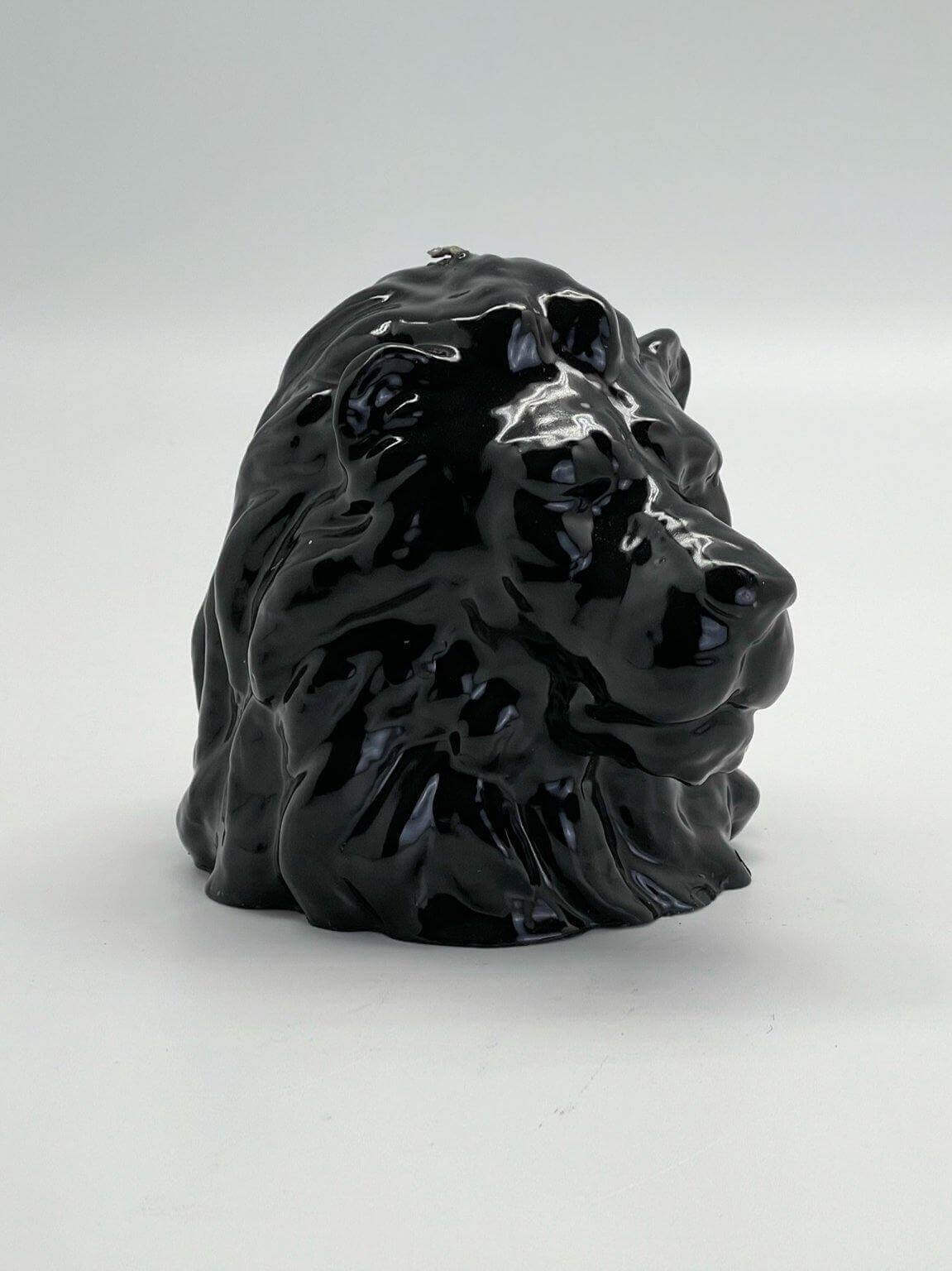 Glossy Black Lions Mane Candle - MottoBase