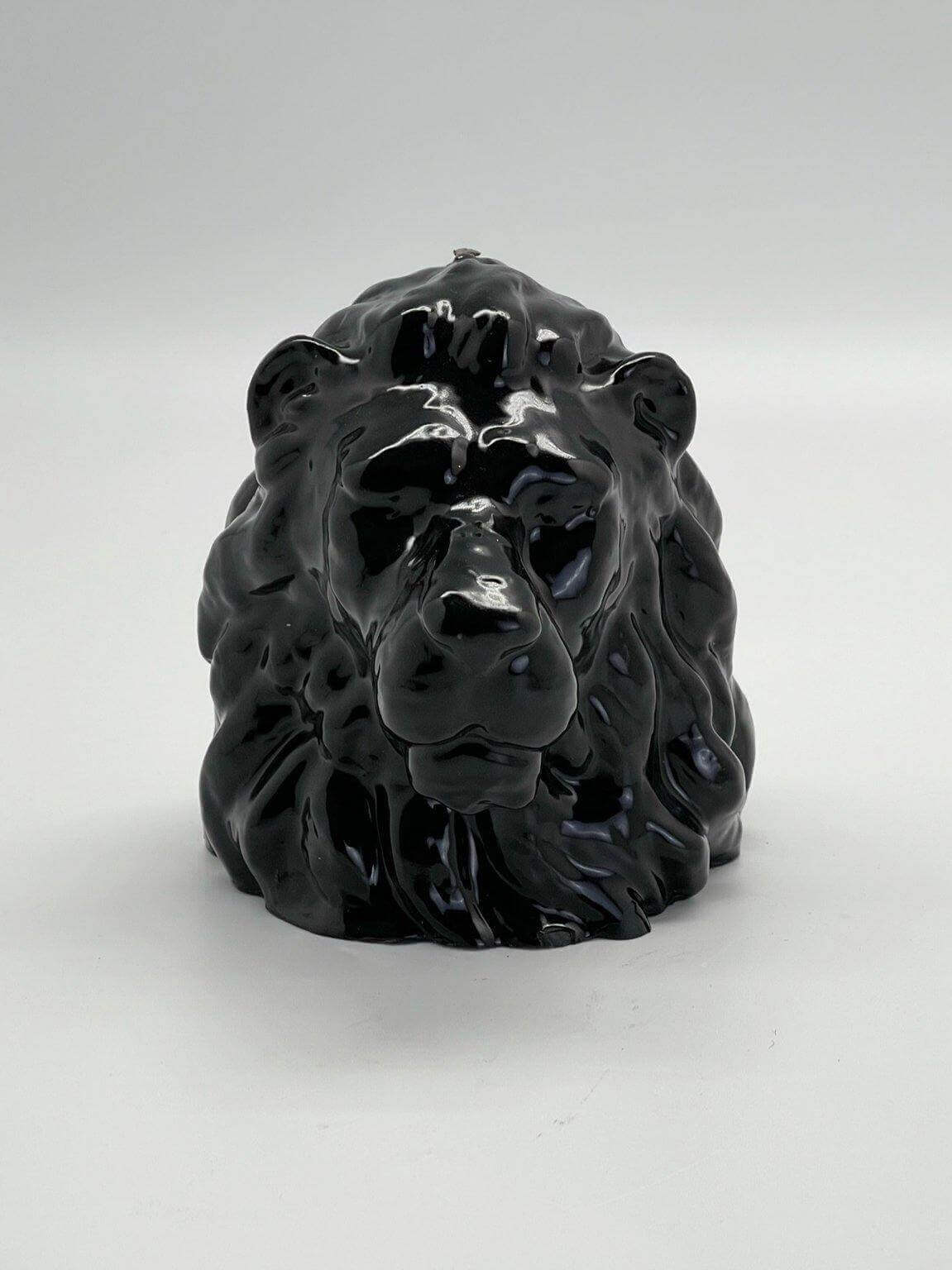 Glossy Black Lions Mane Candle - MottoBase