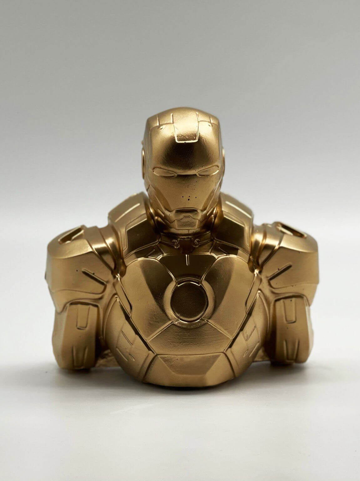 Gold Painted Concrete Iron Man Sculpture Bust - MottoBase