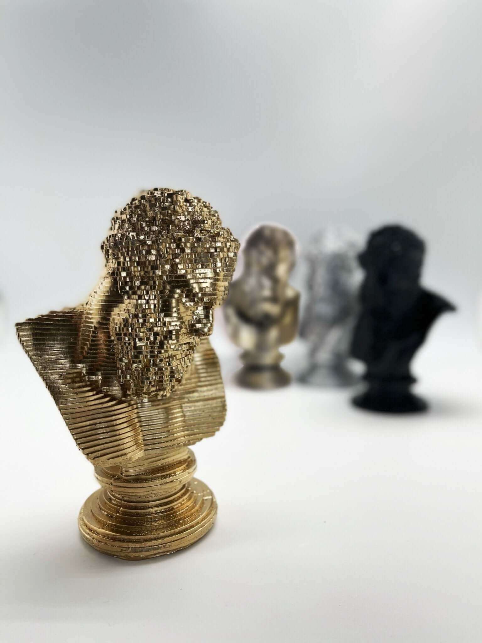 Gold Painted Zeus Pop Art Sculpture Bust - MottoBase